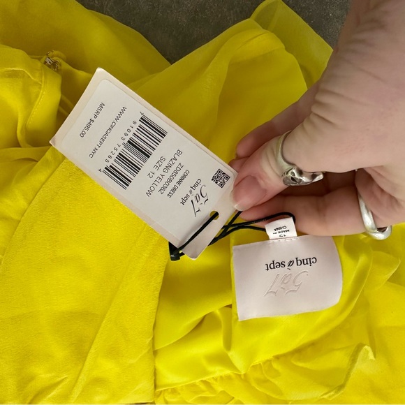 Cinq a sept 100% silk corinne cut out one shoulder dress 12 - Picture 3 of 9